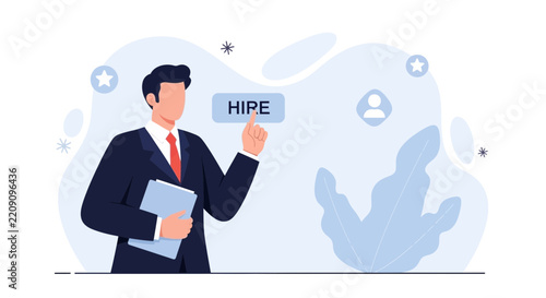 Recruiter pressing 