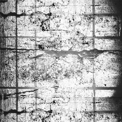 Black and white abstract grunge texture with a subtle grid overlay pattern