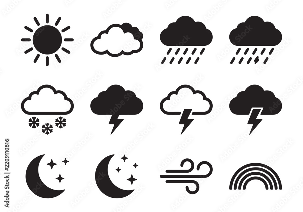 Obraz premium Set of weather icons