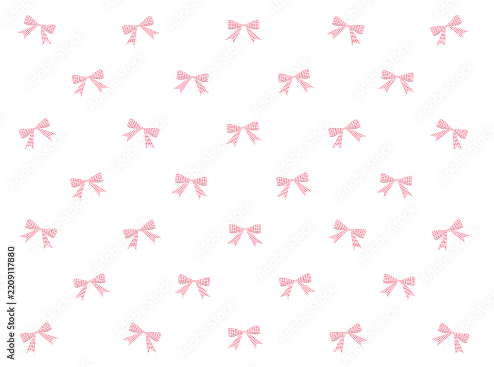 Obraz premium Coquette Aesthetic Pink Ribbon Bows Seamless Pattern for fashion textile design, cute digital backgrounds, feminine branding, holiday wrapping paper, stationery packaging, creative DIY scrapbooking.
