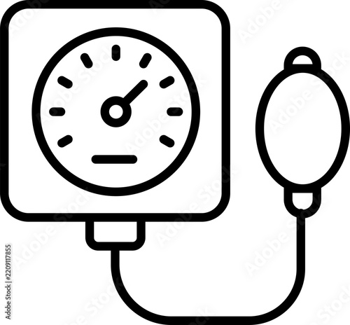 Medical sphygmomanometer with dial gauge and inflation bulb during health check Isolated on transparent background