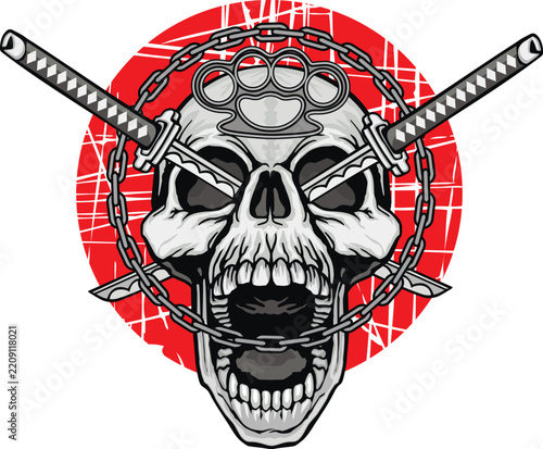 gothic sign with skull, grunge vintage design t shirts