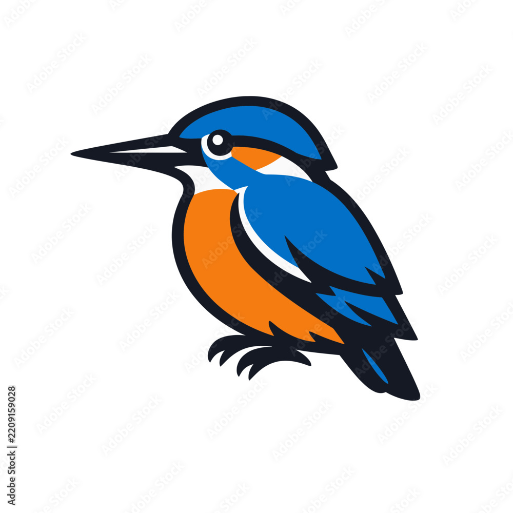 Fototapeta premium Vibrant Kingfisher Mascot Character Concept
