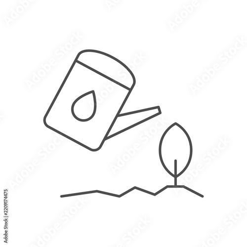 Plant watering line outline icon