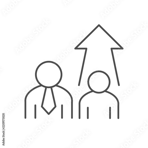 Mentee growth line outline icon