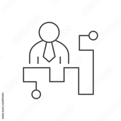 Business solution line outline icon