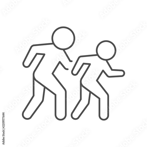 Running people line outline icon
