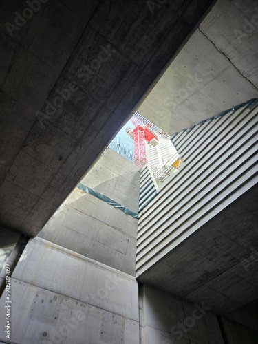 Blick nach oben von der U Bahn Baustelle der U 5 in Frankfurt am Main