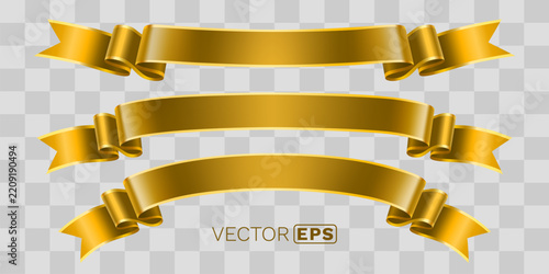 Elegant Golden Ribbon Banners