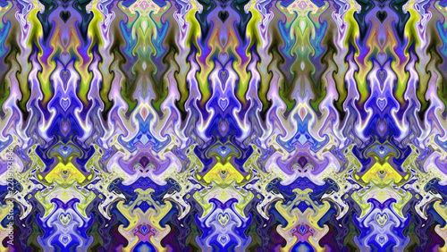 Obraz na plátně Abstract symmetric colorful wavy pattern