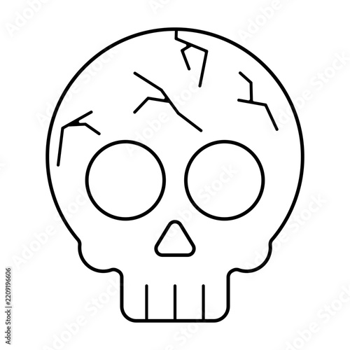 Skull Outline Icon Illustration, Unique halloween festival elements perfect for complementing designs, decorations, prints and more
