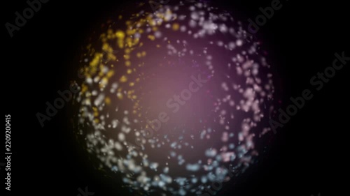 Vibrant colorful powder smoke swirling in a seamless loop on black background