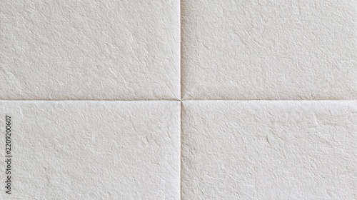 Textured paper tiles with intersecting seam in close view