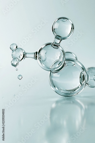 Glycolic Acid Molecular Structure in a Clean Skincare Concept