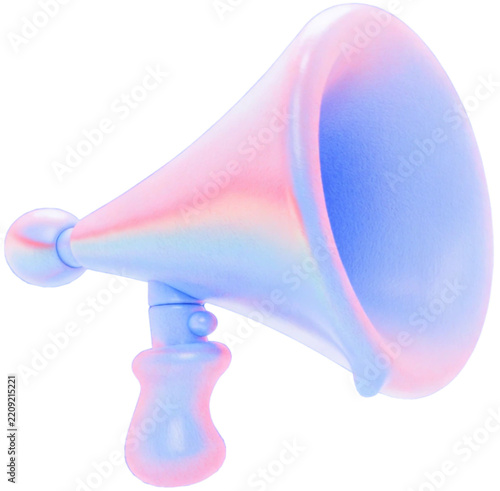 3D megaphone illustration without background