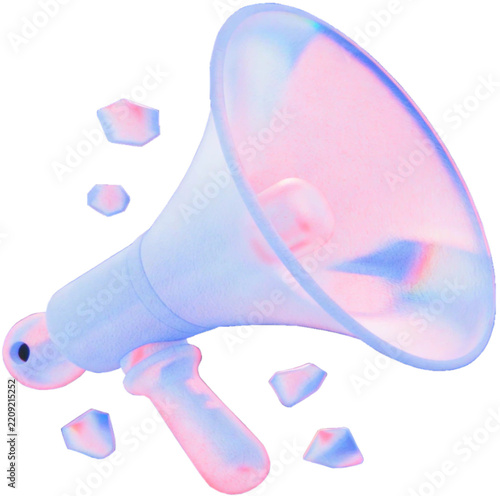 3D megaphone illustration without background