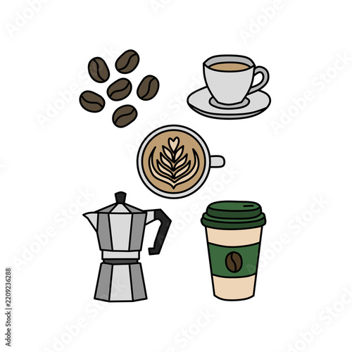 cup of coffee with beans