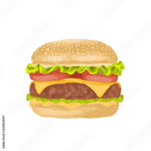 hamburger on white background