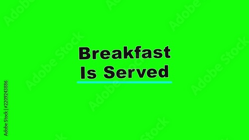 Breakfast Is Served Impact Zoom Text Animation on Green Screen