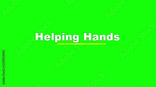 Helping Hands Typewriter Build Text Animation on Green Screen