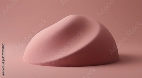 Abstract concept of a massive singular pressed powder dome in matte dusty rose
