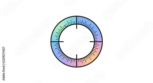 Colorful circular gradient wheel chart.