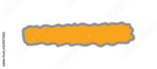 Orange paint brush stroke banner with shadow for text and copy space