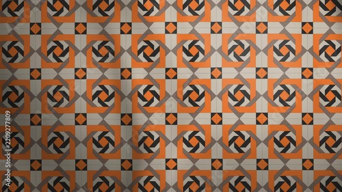 Halloween Seamless Geometric Pattern Background Video 4k with Orange Black Pinwheel Interlocking Tiles