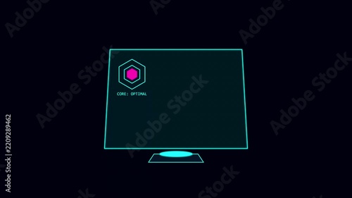 HUD monitor graphic animation loading digital data