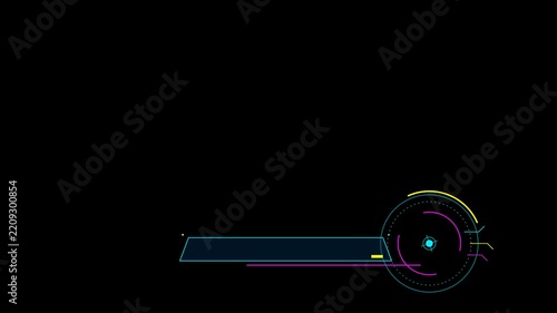 Sleek futuristic digital lower third graphic with abstract neon lines, ideal for modern technology presentations, data visualization, and dynamic user interface designs in video projects