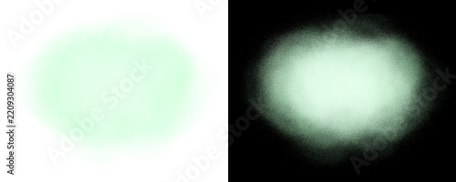 Fotografie Soft glowing green cloud texture with bright contrast variants on white and blac