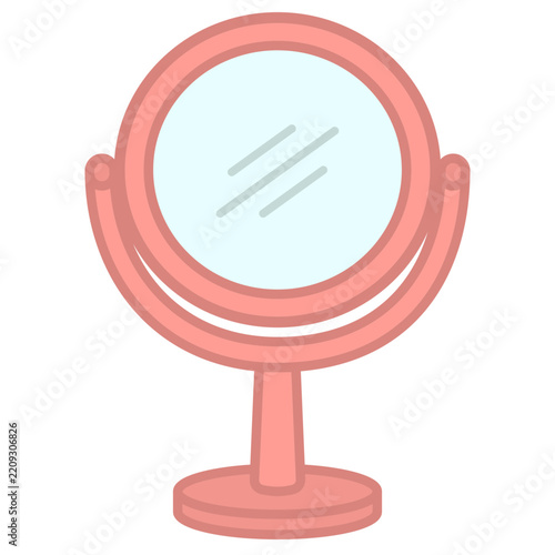 Tabletop Mirror Vector Illustration 