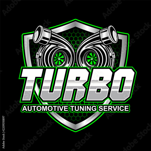 turbo garage auto tuning service automotive logo business editable text effect font style template design