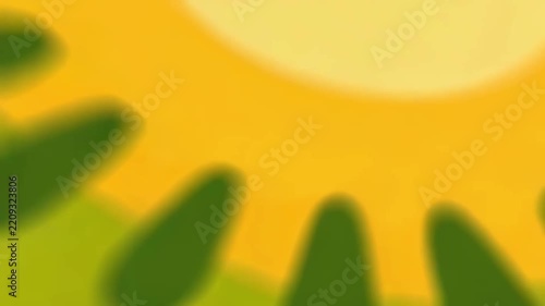 Closeup illustrated kiwi fruit rotating and zooming across three panels a colorful sliced tropical fruit graphic with leaves and seeds