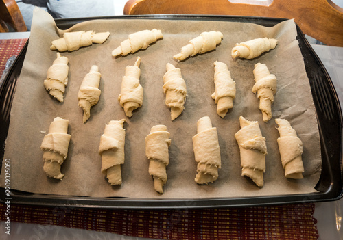 Pastry on cookie sheet