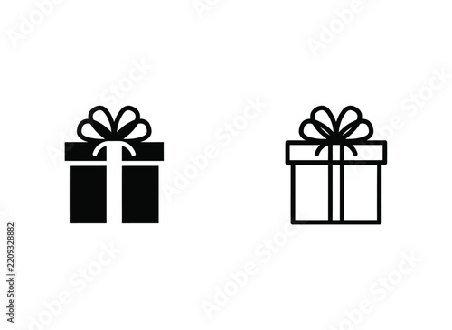 Gift icon box present holiday celebration graphic with birthday