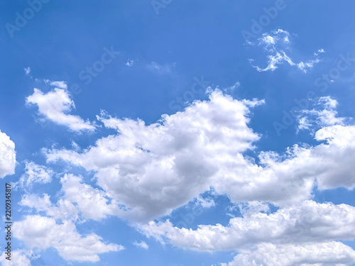 blue sky high abstract shape outdoor group of white clouds background in summer gradient light beauty background. beautiful bright cloud and calm fresh wind air