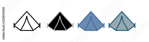 
tent icon set multiple style collection with camping tent design
