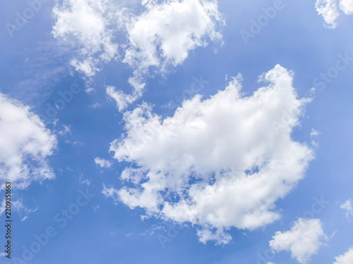 high blue sky shape outdoor group of white clouds background in summer abstract gradient light beauty background. beautiful bright cloud and calm fresh wind air