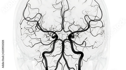 Cerebral artery network in human brain scan