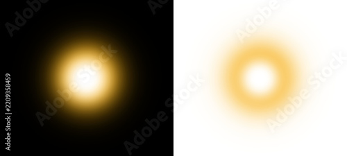 glowing circular light spot, sun flare halo overlay, golden light effect,  bright golden sun light effect with warm glowing aura png