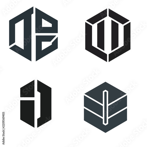 Split Prism Geometric Minimalist Vector Logo Symbol