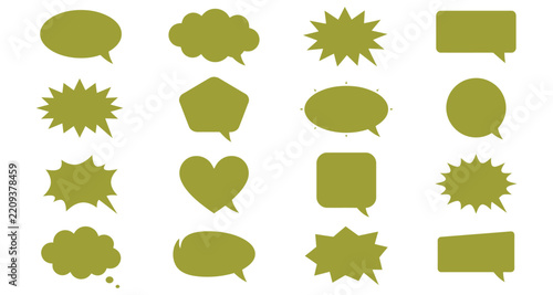Set of various speech bubbles and comic clouds