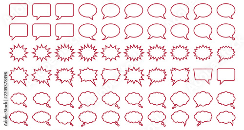 Set of various speech and thought bubbles