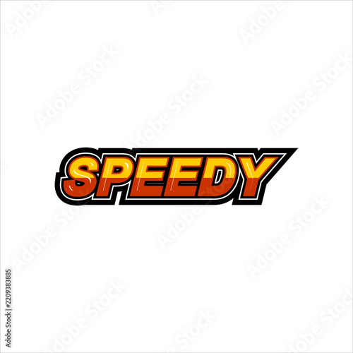 Speedy Text Typography Logo Design Vector Template for Racing Sport Delivery and Fast Motion Brand