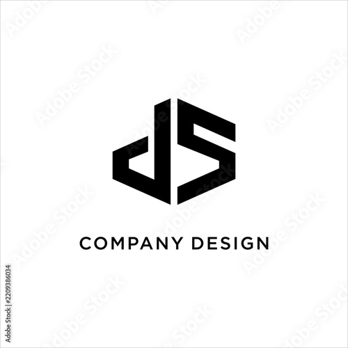 Letter DS or SD Geometric Hexagon Vector Logo Design Template for Corporate Business and Technology Brand