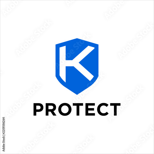 Letter K Shield Protect Vector Logo Design Template for Cyber Security Guard and Protection Brand