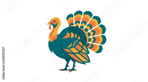 Thanksgiving Turkey Vector Illustration Isolated