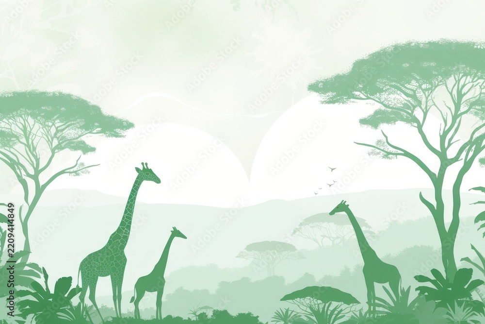 Obraz premium Safari background green landscape wildlife.