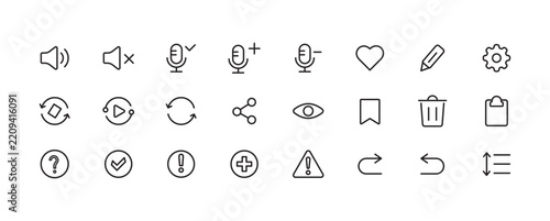Minimalist UI UX Basic Elements Outline Icon Vector